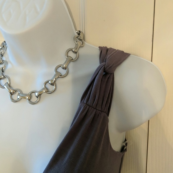 EUC Gray maxi dress green envelope size XS - Picture 2 of 4